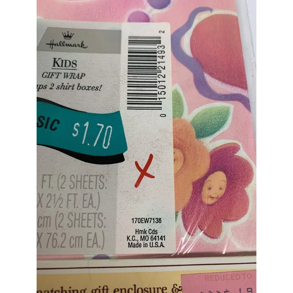 NEW Vtg HALLMARK GIFT WRAP EASTER VINTAGE Flat Wrapping Paper Spring Rabbit